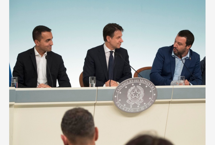 Di Maio, Conte e Salvini (Ansa)