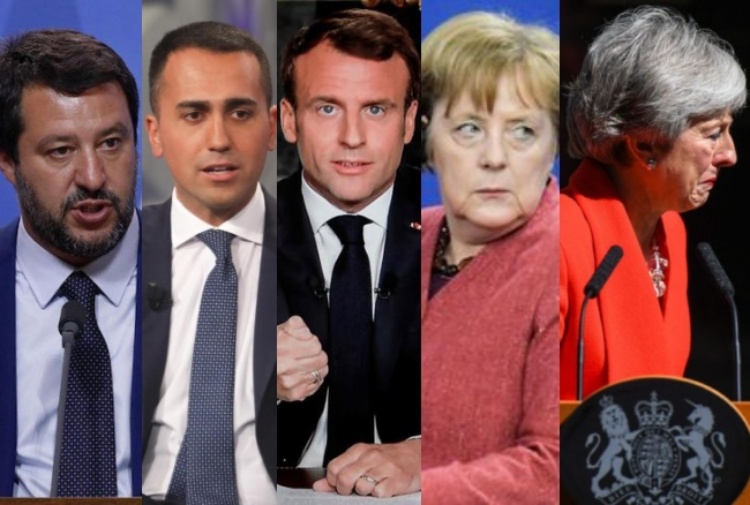 Leader alla prova delle urne: Salvini, Di Maio, Macron, Merkel, la premier sovranista dimissionaria in lacrime Theresa May